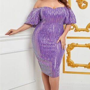 NWOT 3X purple Sequin Faeriesty Dress